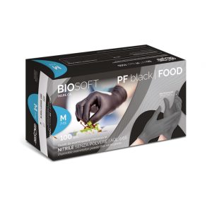 Guanti monouso in nitrile Biosoft black food 100 pz.