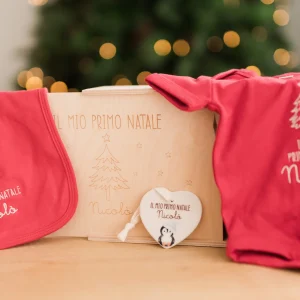Box regalo Natale neonato personalizzato con ricamo