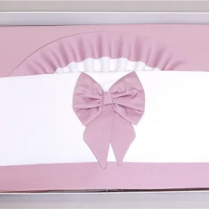 Pappa e Latte Coordinato Lenzuola Con Fiocco in Puro Cotone passeggino misura 90x120