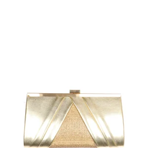 Pochette in pelle laminata e strass Cinzia Soft