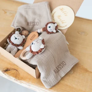 Set Regalo Nascita Leoncino - Personalizzato