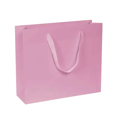 Chic in carta kraft con manico fettuccia e risvolto interno