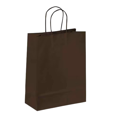 Plus in carta kraft con stampa manico cordino in tinta