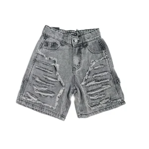 Bermuda Armata Militare Jeans Bambino con Rotture