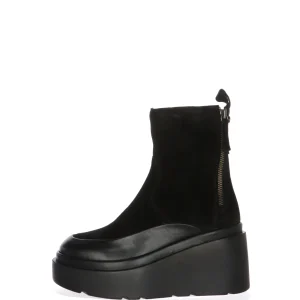 Tronchetto da donna in pelle scamosciata fango o nero Cafènoir