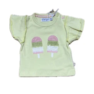 T-shirt Neonata Dirkje con Maniche a Volant