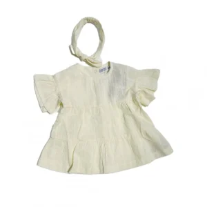 Vestitino Dirkje Neonata con fascia 100% cotone